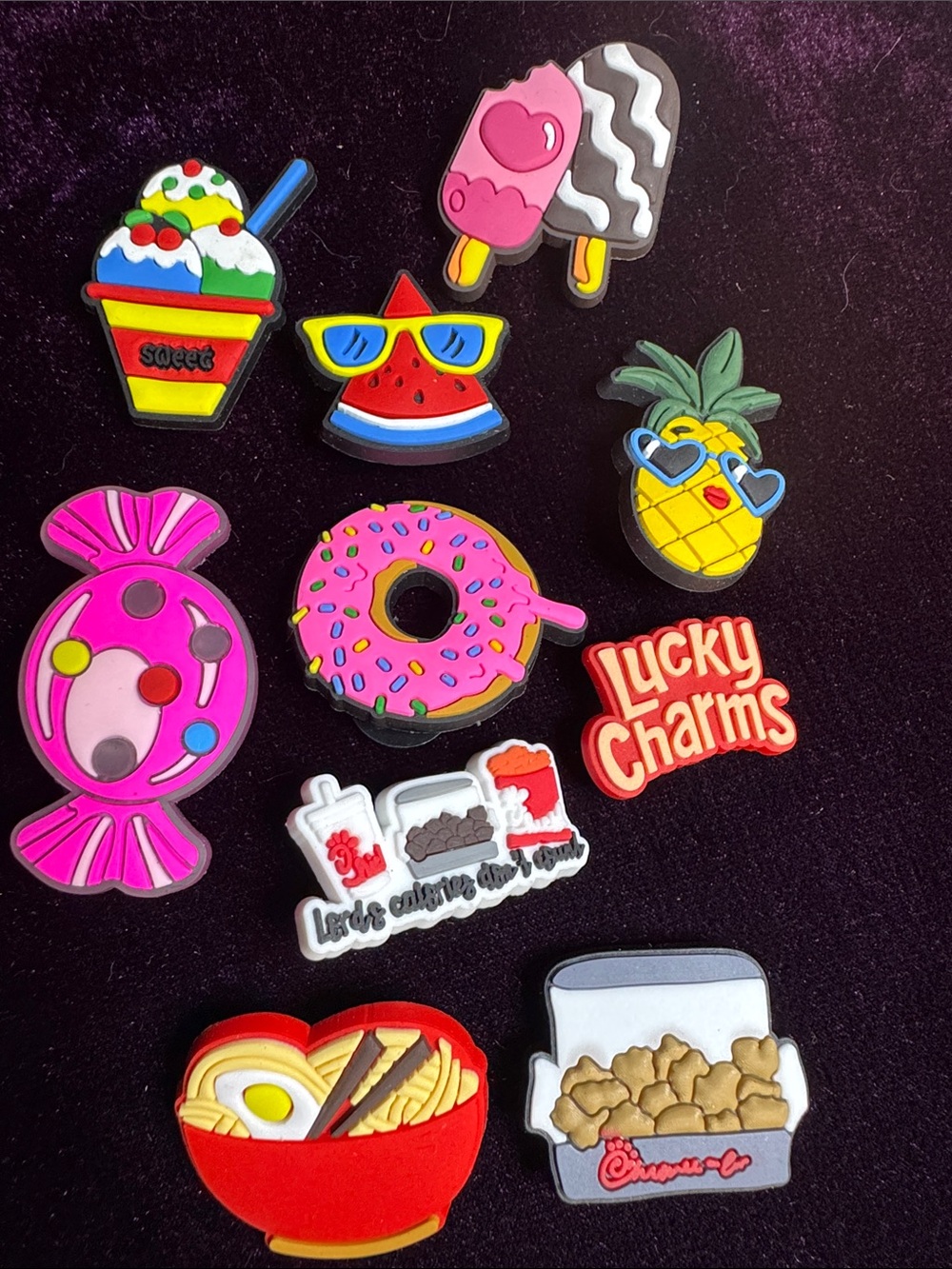 Lucky Charms Pink Donut & Tropical Pineapple Kids Shoe Charms